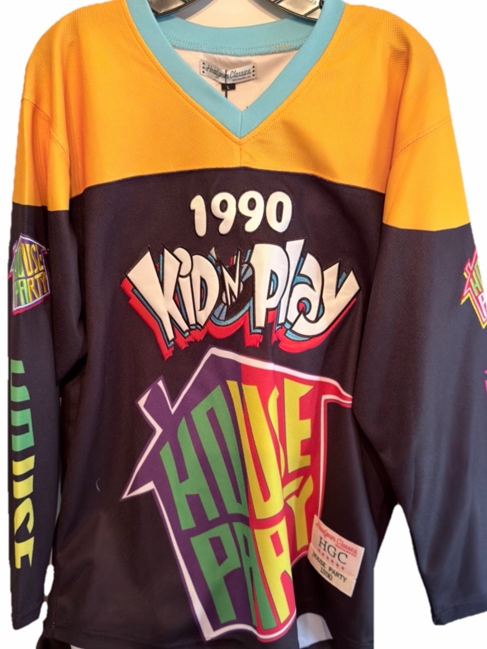 Kid N Play Men's Headgear Classics House Party Premium Embroidered Hockey Jersey